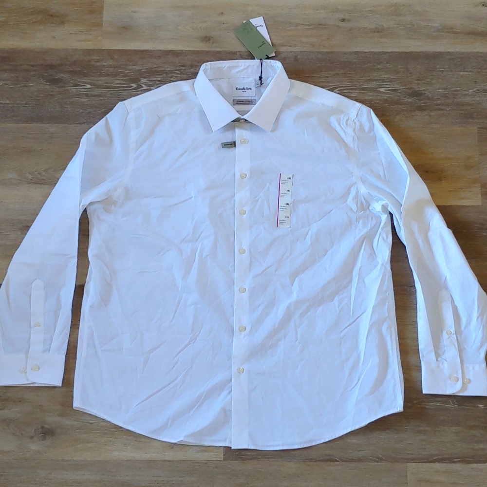 NWT Goodfellow & Co Standard Fit Long Sleeve Button Down Dress Shirt Size XXL
